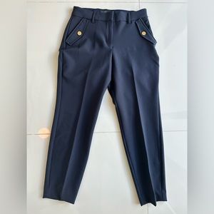 Express Petite Crop Stretch Ankle Pants Navy Blue